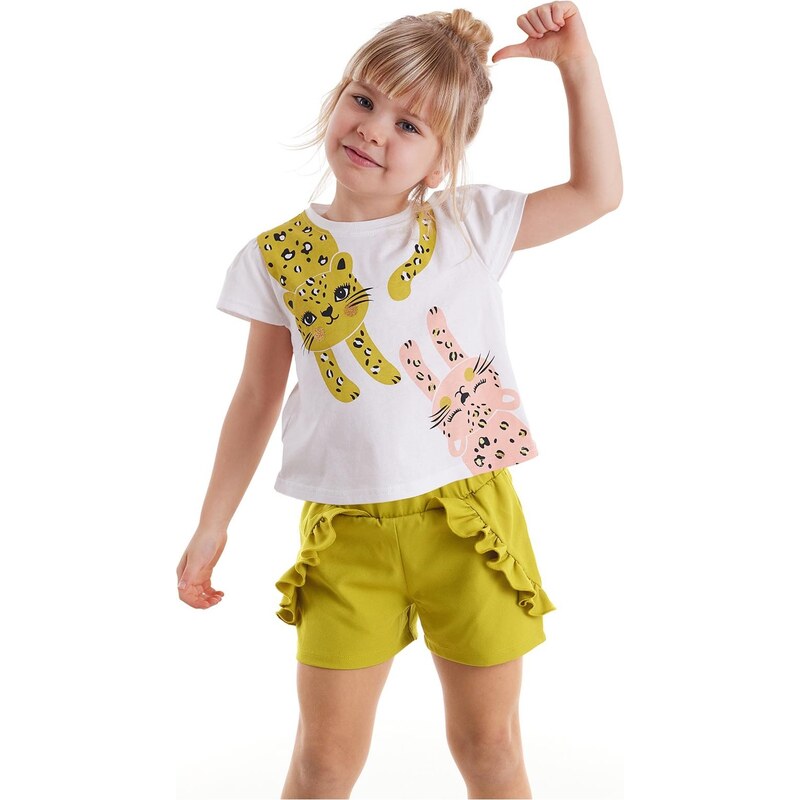 Denokids Funny Cats Girls T-shirt Shorts Set