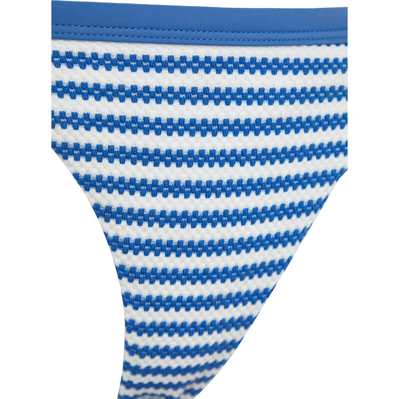 Trendyol White-Blue Striped Triangle Texture Regular Bikini Set