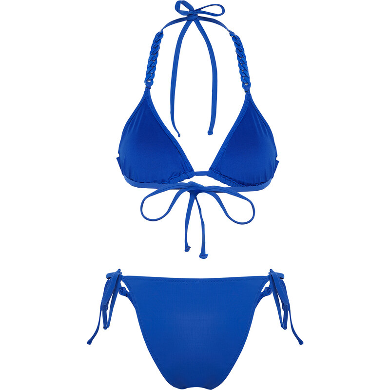 Trendyol Sax Triangle Regular Bikini Set With Chain Accessory