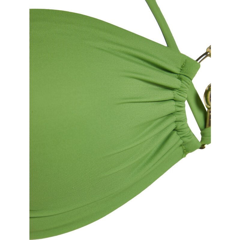 Trendyol Green Strapless Accessory Bikini Top