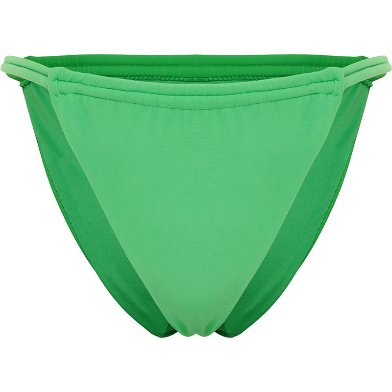 Trendyol Green Tunnel High Leg Brazilian Bikini Bottom