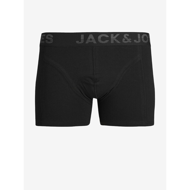 Sada tří pánských boxerek v černé, šedé a modré barvě Jack & Jones - Pánské