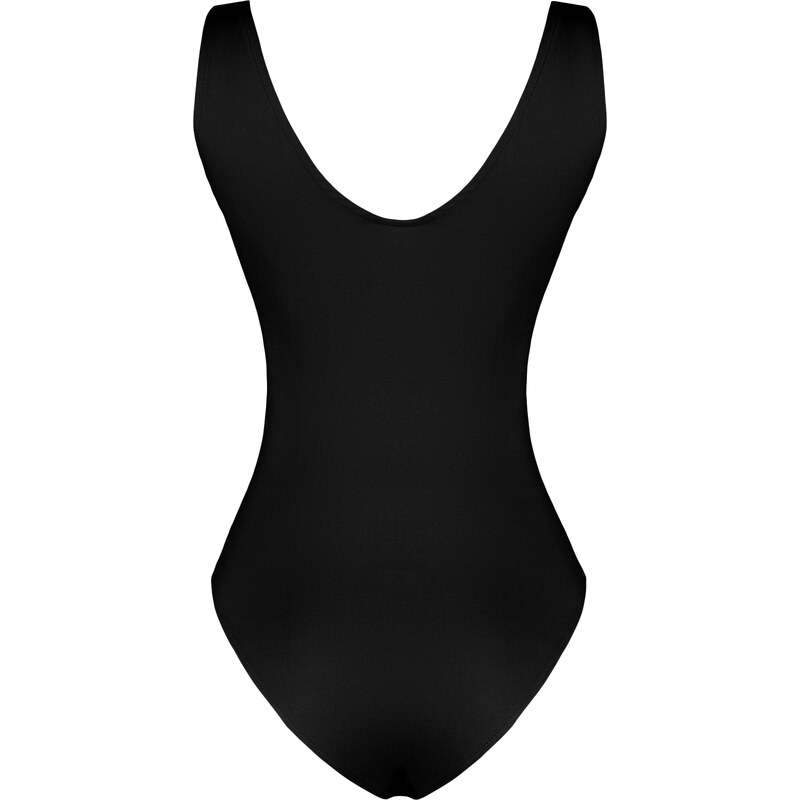 Trendyol Black Soft Touch/Soft Fitted V Neck Snap Knitted Bodysuit