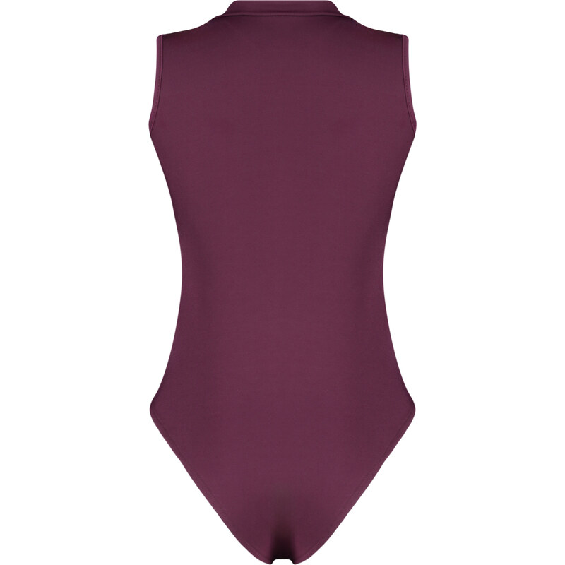 Trendyol Plum Knitted Bodysuit with Pleated Detail and Flexible Snap Fasteners