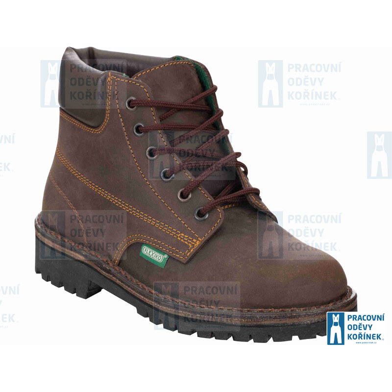 Kožené farmářky kotníkové FLEXIKO 092050 – Hnědé