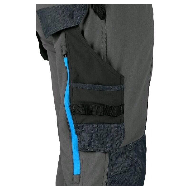 Canis CXS NAOS kalhoty pánské šedo-černé HV modré doplňky 46