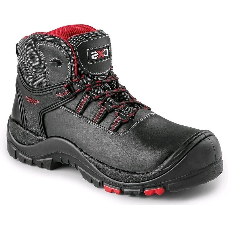 CANIS CXS Obuv ROCK GRANITE S3 kotníková černá/červená