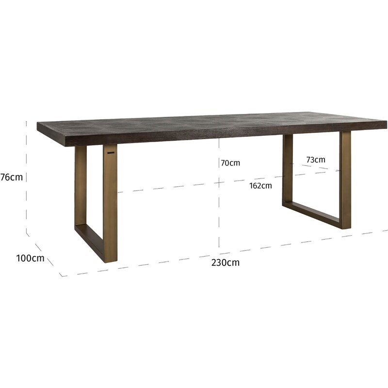Hnědý dubový jídelní stůl Richmond Luxor 230 x 100 cm