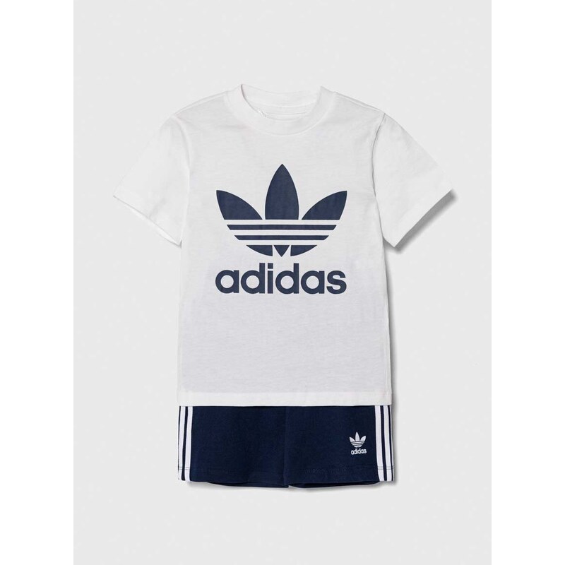 Dětská bavlněná souprava adidas Originals bílá barva