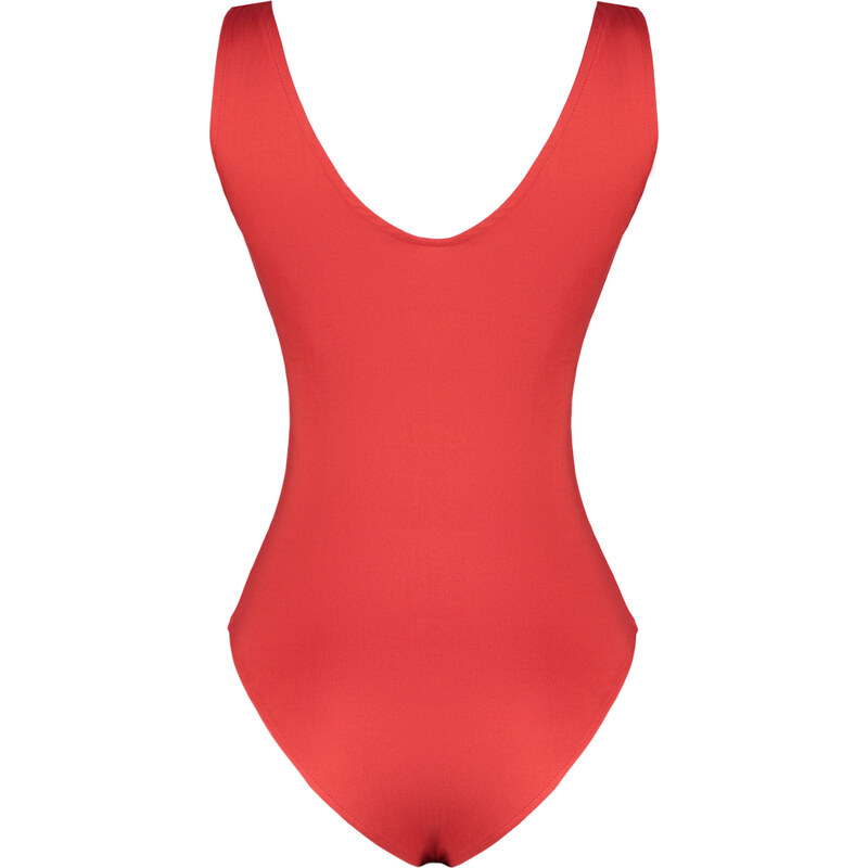 Trendyol Red Soft Touch/Soft Fitted V Neck Snap Knitted Bodysuit