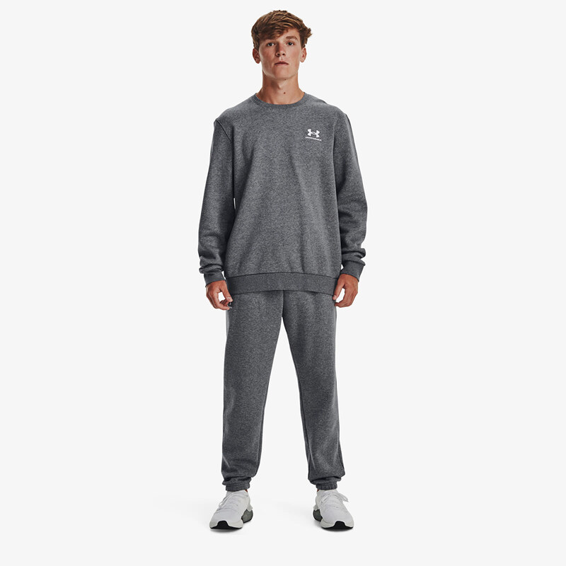 Pánská mikina Under Armour Essential Fleece Crew Gray