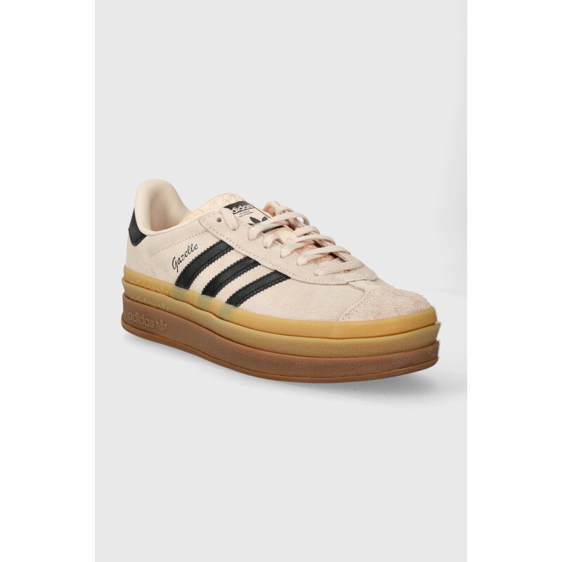 Semišové sneakers boty adidas Originals Gazelle Bold W růžová barva