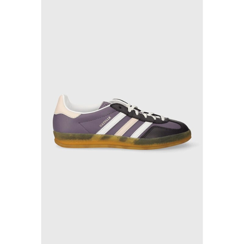 Kožené sneakers boty adidas Originals Gazelle Indoor W fialová barva