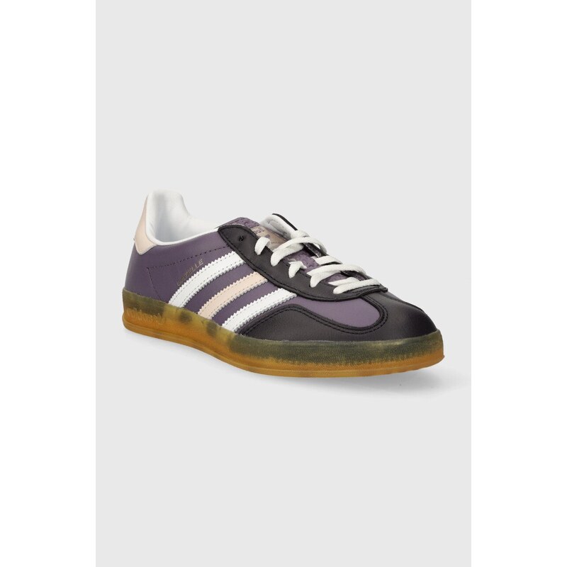 Kožené sneakers boty adidas Originals Gazelle Indoor W fialová barva