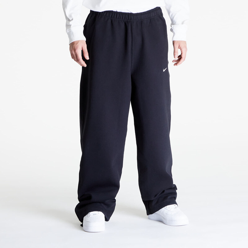 Pánské tepláky Nike Solo Swoosh Men's Open-Hem Brushed-Back Fleece Pants Black/ White