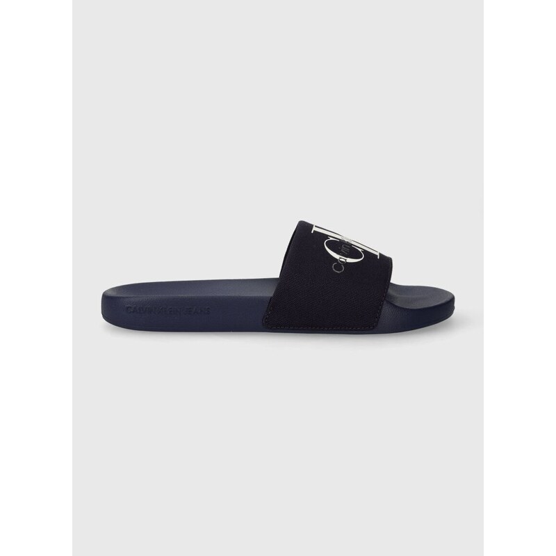 Pantofle Calvin Klein Jeans SLIDE MONOGRAM CO pánské, oranžová barva, YM0YM00061