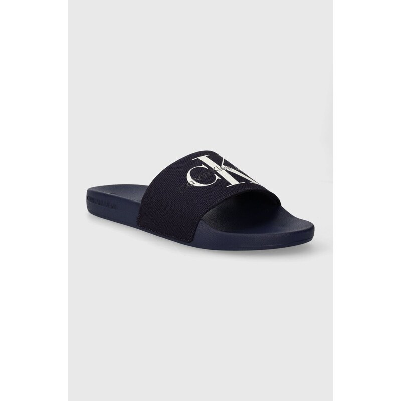 Pantofle Calvin Klein Jeans SLIDE MONOGRAM CO pánské, oranžová barva, YM0YM00061