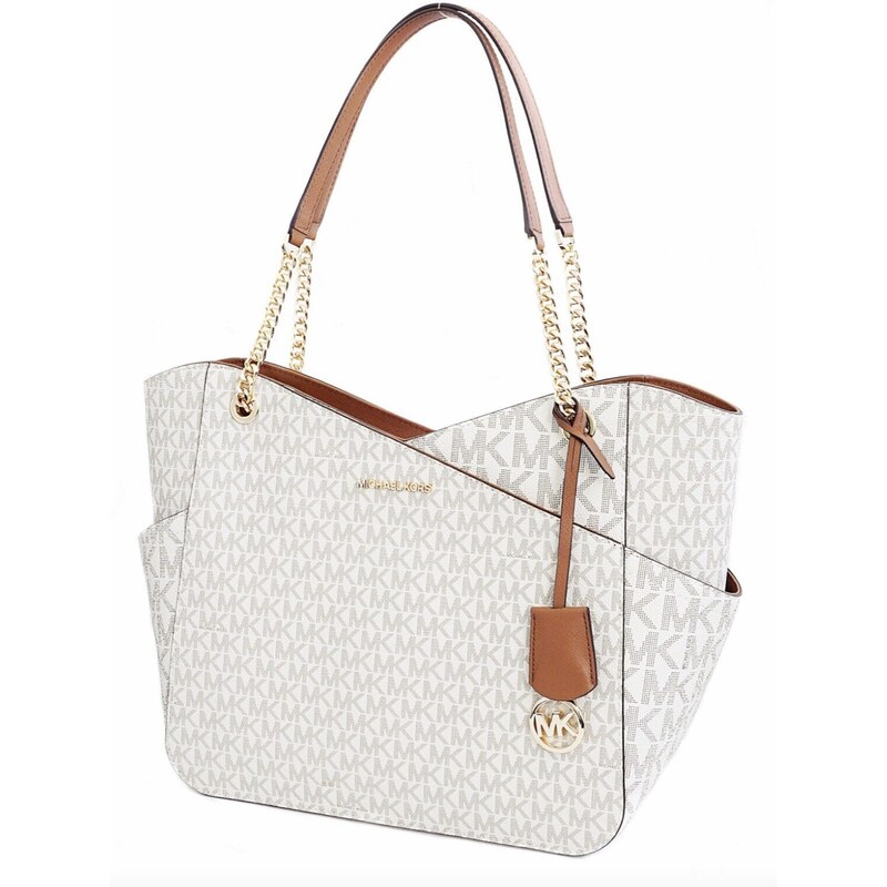 Kabelka Michael Kors jet set travel lg chain tote logo vanilla