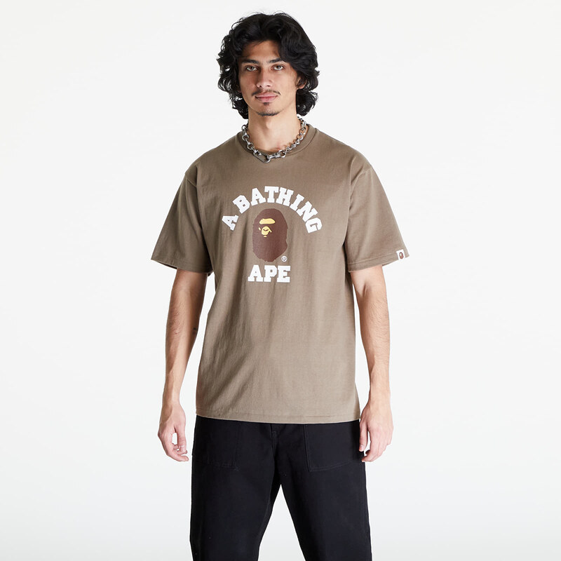 Pánské tričko A BATHING APE College Short Sleeve Tee Brown