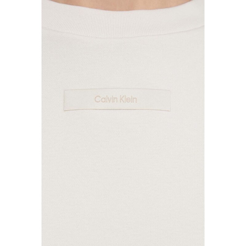 Mikina Calvin Klein dámská, béžová barva, s aplikací