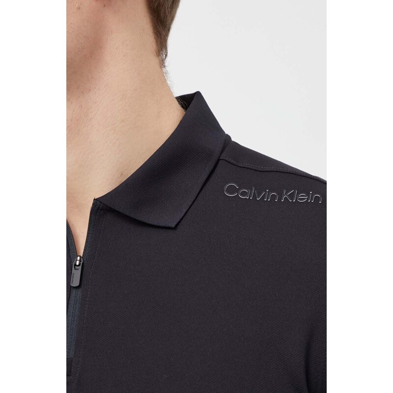 Tréninkové polo tričko Calvin Klein Performance černá barva