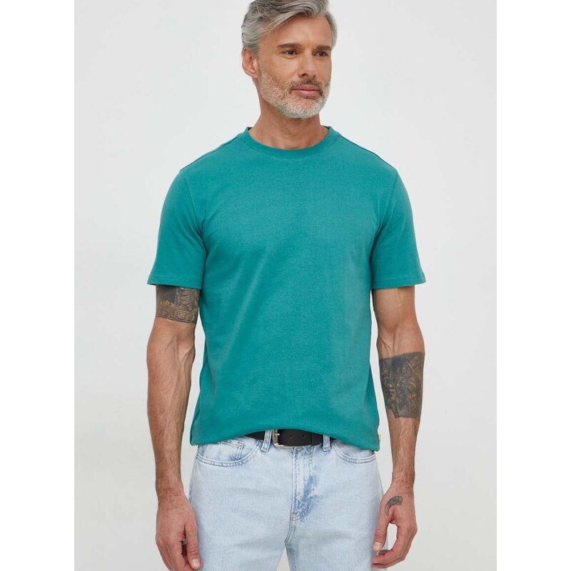 Bavlněné tričko Desigual WILLOW zelená barva, 24SMTK13