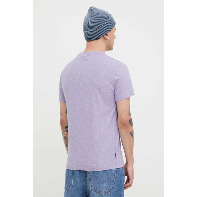 Bavlněné tričko Superdry fialová barva