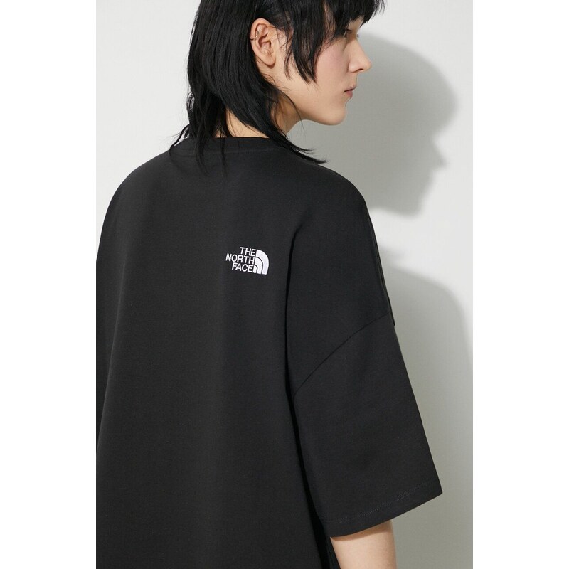 Šaty The North Face W S/S Essential Oversize Tee Dress černá barva, mini, oversize, NF0A87NFJK31