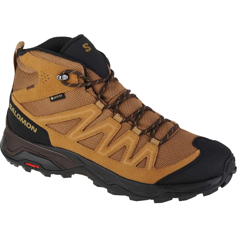 HNĚDÁ KOTNÍKOVÁ OBUV SALOMON X WARD LEATHER MID GTX 471818