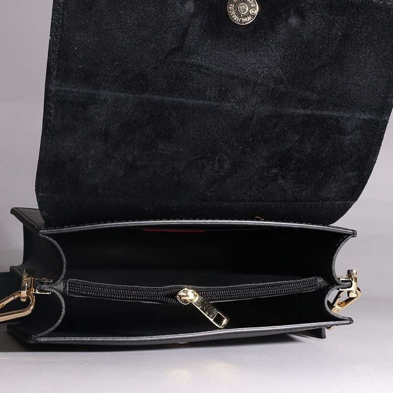 Černé dámske crossbody kožené kabelky Emile