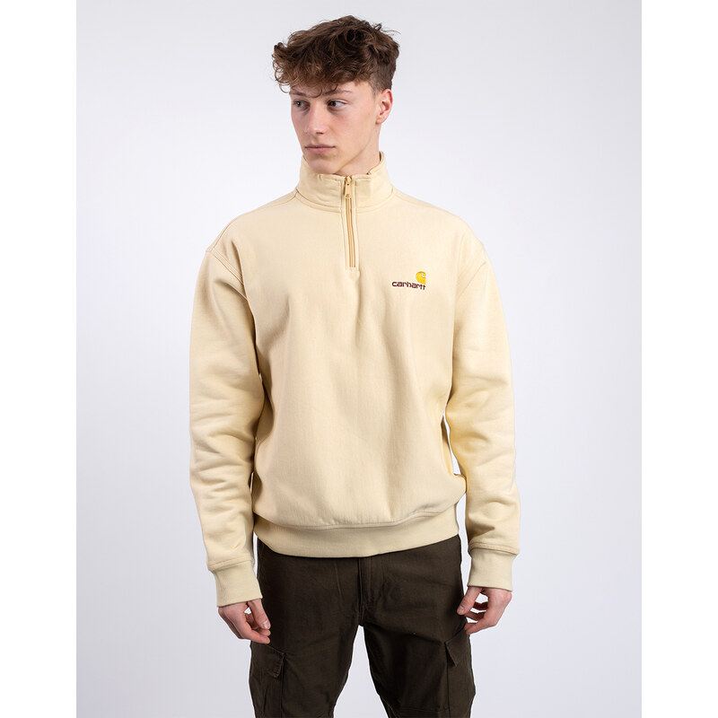 Carhartt WIP Half Zip American Script Sweat Rattan