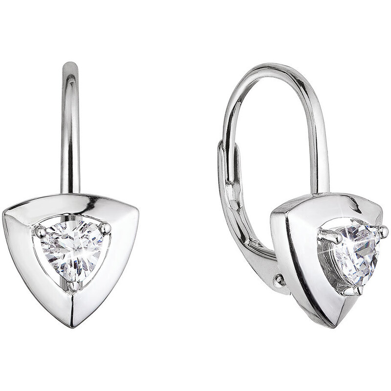 Stříbrné náušnice s bílým zirkonem 11512.1 crystal