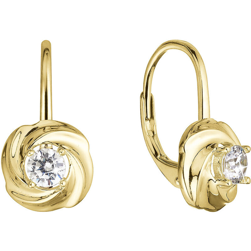 Pozlacené stříbrné náušnice se zirkonem 11507.1 crystal