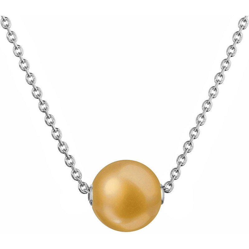 EVOLUTION GROUP Stříbrný náhrdelník s pevnou zlatou říční perlou na řetízku 22047.3 gold