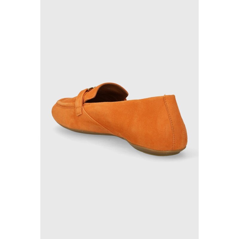Semišové mokasíny Geox D PALMARIA dámské, oranžová barva, na plochém podpatku, D45MUJ 00021 C2008