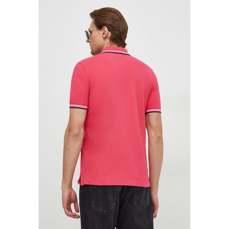 Polo tričko United Colors of Benetton růžová barva