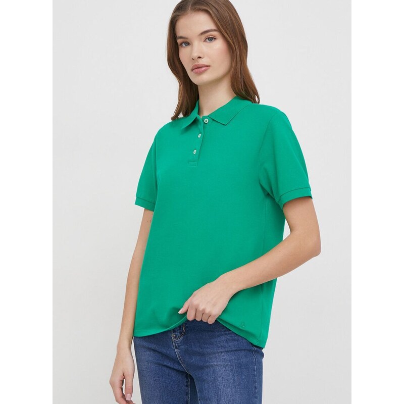 Polo tričko United Colors of Benetton zelená barva
