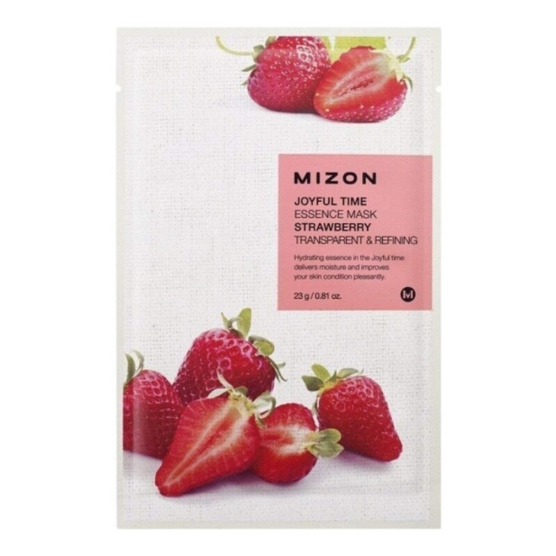 MIZON - JOYFULL TIME EESSENCE MASK STRAWBERRY - Zjemňující a antioxidační maska 23 g