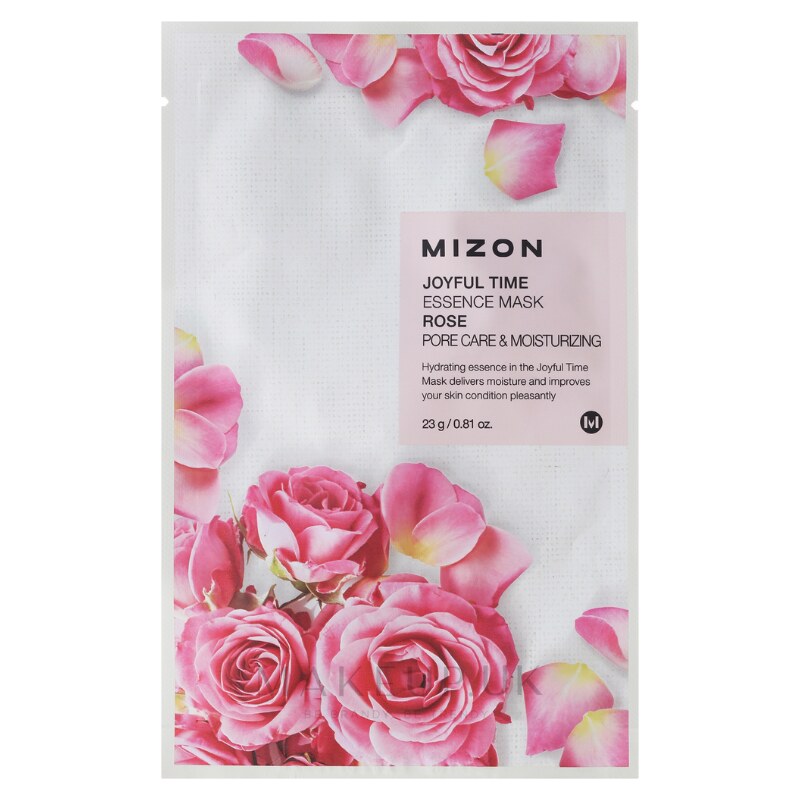 MIZON - JOYFULL TIME EESSENCE MASK ROSE - Hydratační maska pro stažení pórů 23 g