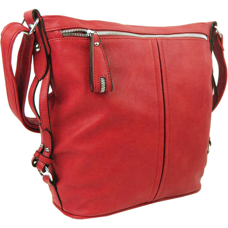 Mahel Moderní velká crossbody kabelka 74-MH červená