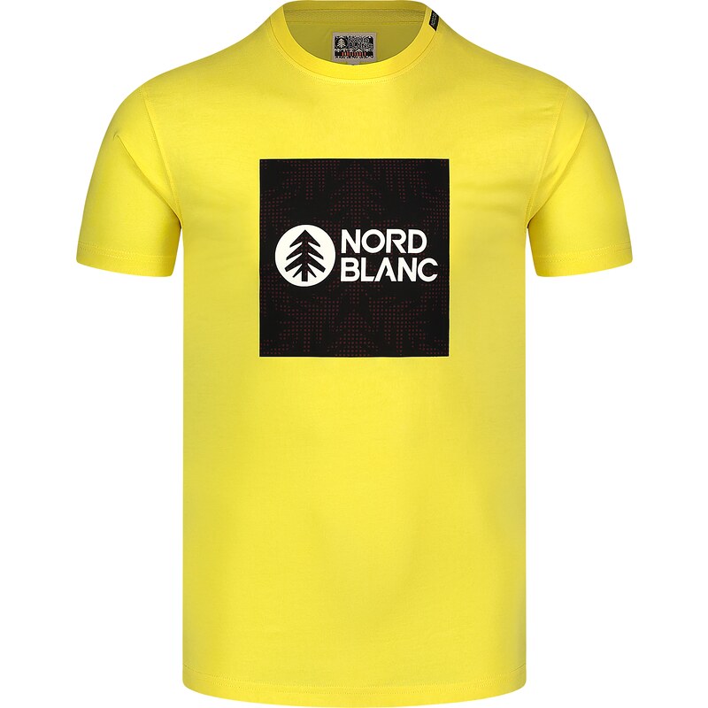 Nordblanc Žluté pánské bavlněné tričko SQUARED