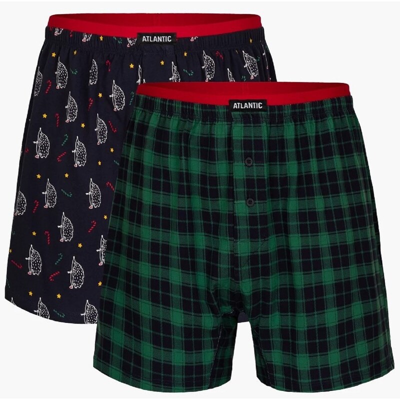 Pánské volné boxerky ATLANTIC 2Pack - vícebarevné