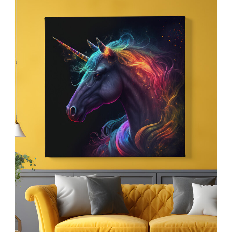 Obraz na plátně - zářící jednorožec (Glowing Unicorn) FeelHappy.cz