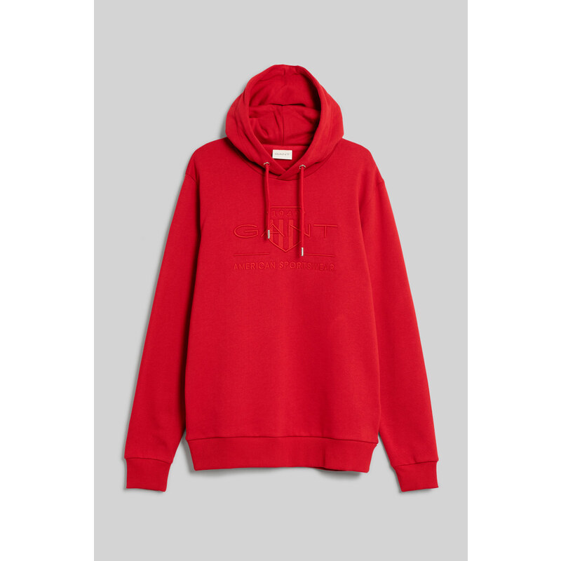 MIKINA GANT REG TONAL SHIELD HOODIE červená M