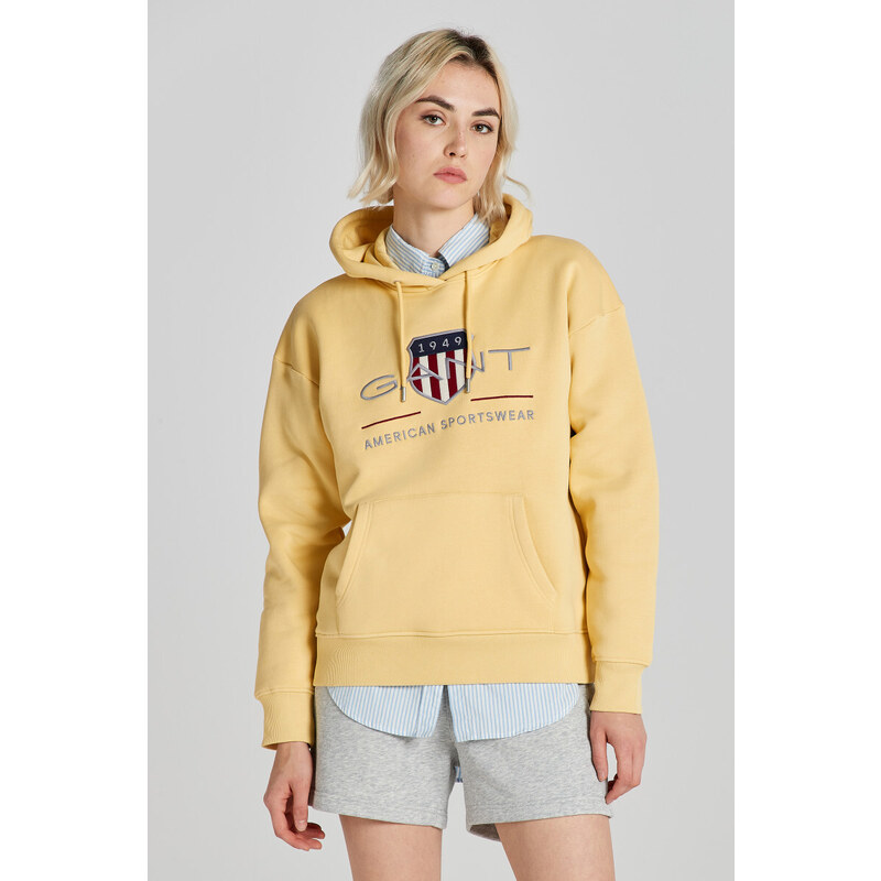 MIKINA GANT REL ARCHIVE SHIELD HOODIE DUSTY YELLOW 89451222