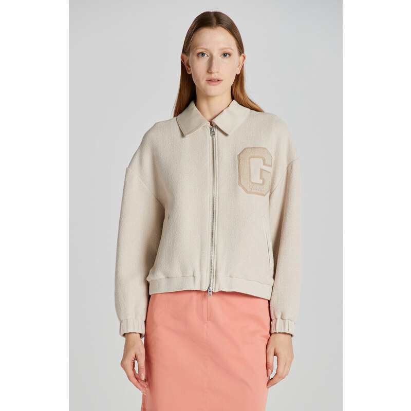 BUNDA GANT TEXTURED VARSITY JACKET SOFT OAT