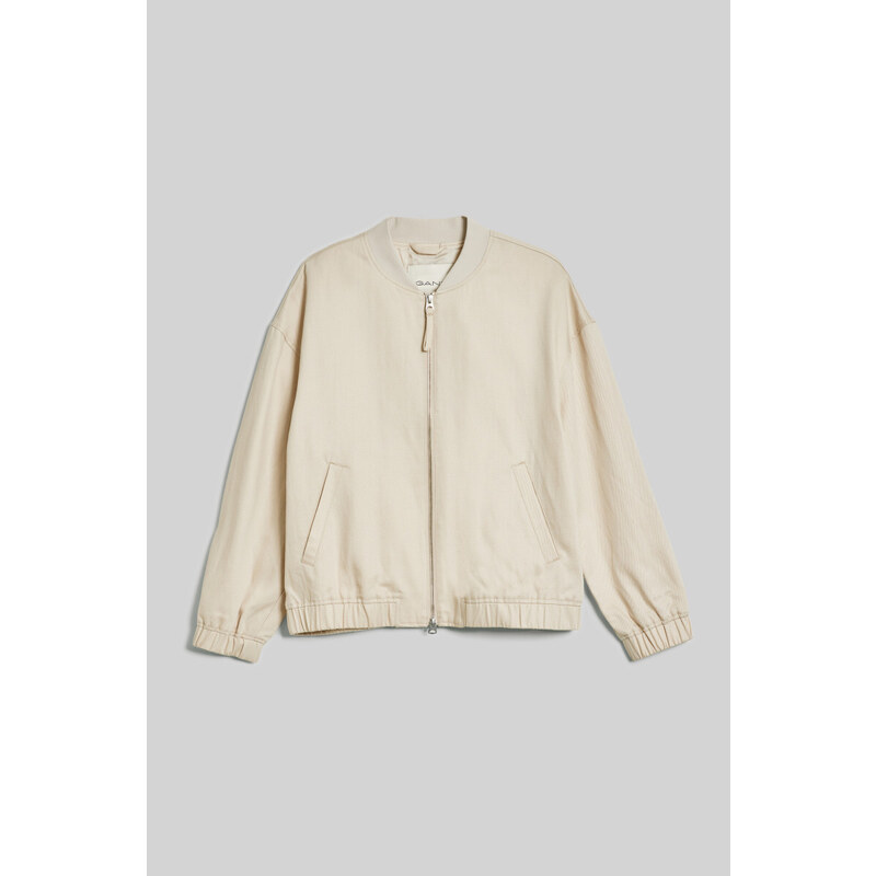 BUNDA GANT LINEN BLEND BOMBER JACKET hnědá S