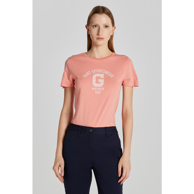 TRIČKO GANT REG LOGO SS T-SHIRT PEACHY PINK 89451342