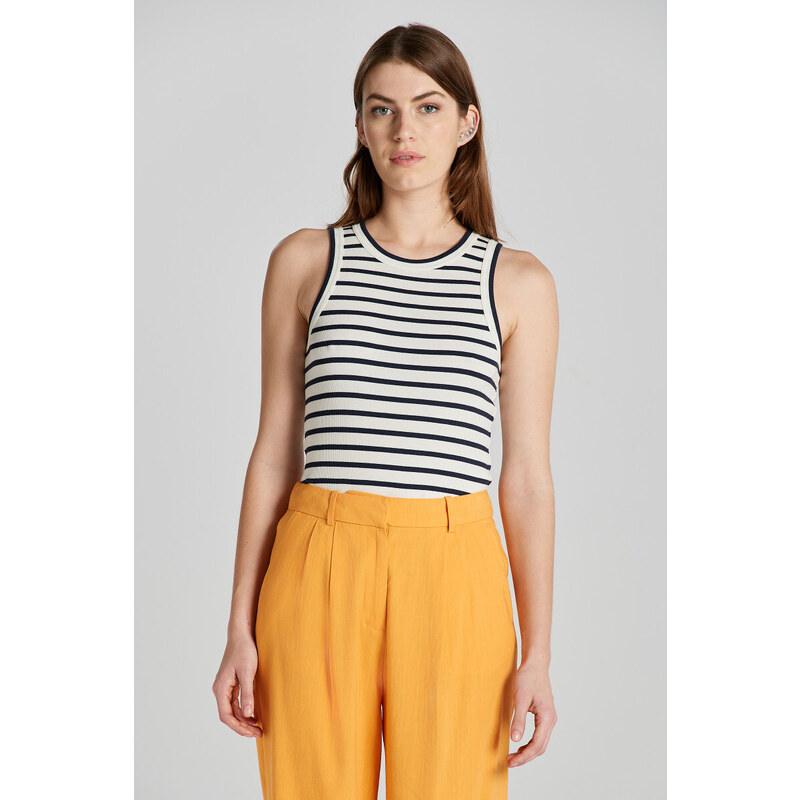 TOP GANT STRIPED TANK TOP EGGSHELL