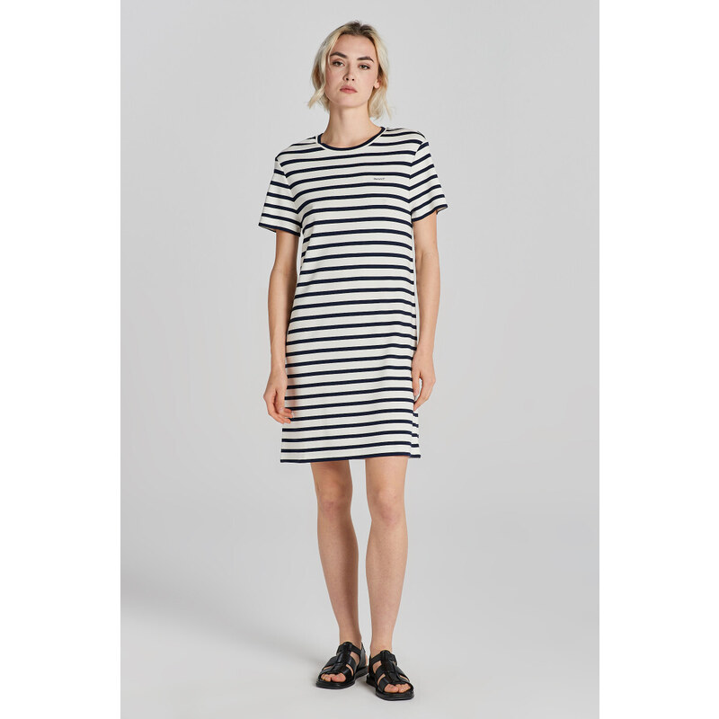 ŠATY GANT STRIPED SS T-SHIRT DRESS CLASSIC BLUE 89451354